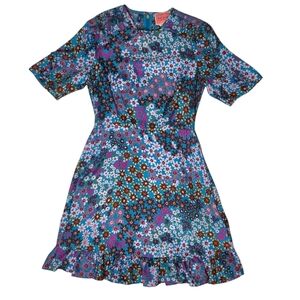 Kate Spade Pacific Petals Smocked Dress Silky Fit and Flare Spring sz 4